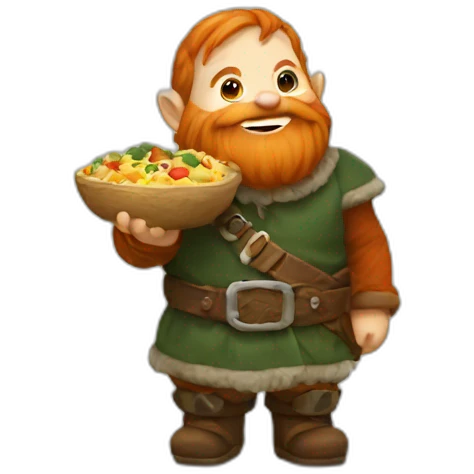 dwarf eating emoji