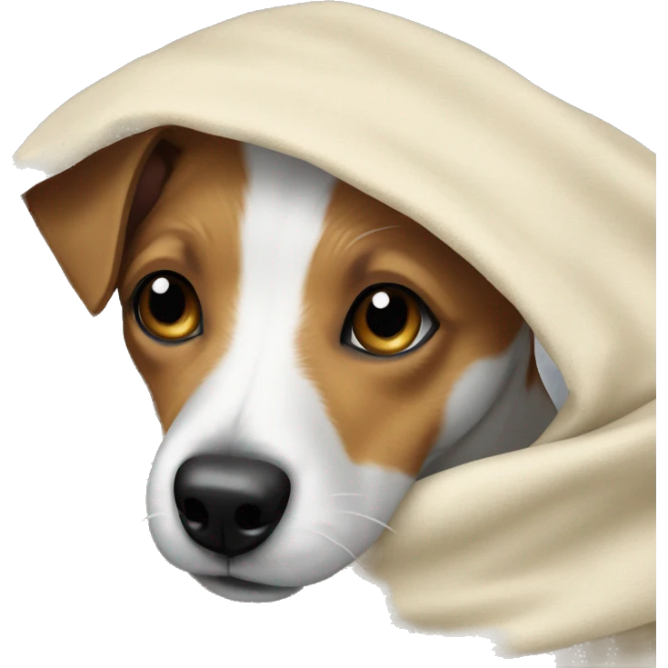Jack russel terrier under the blanket emoji