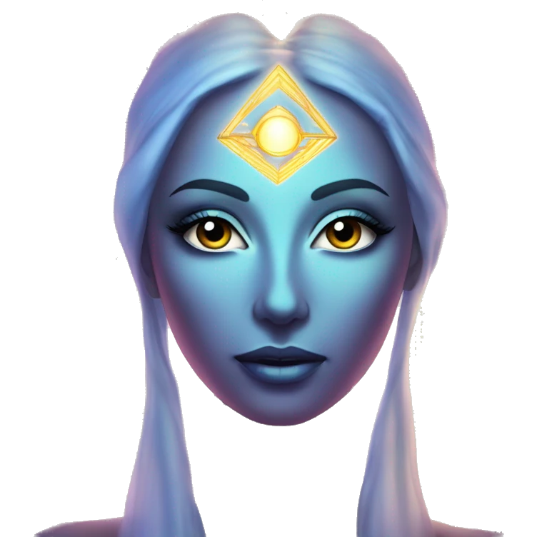 Pleiadian radiant glowing diva woman female third eye emoji