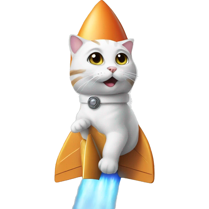 Cat on rocket emoji