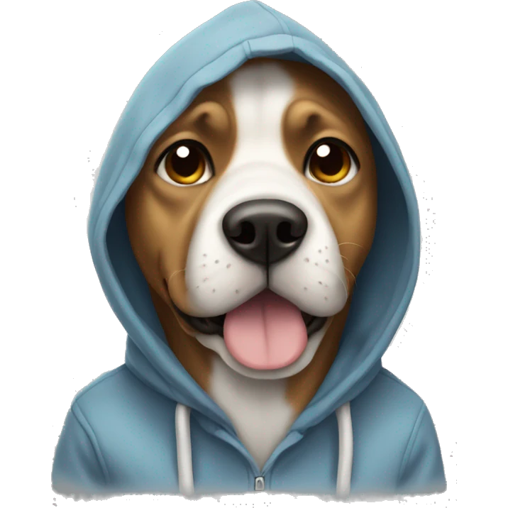 Dog wearing hoodie emoji