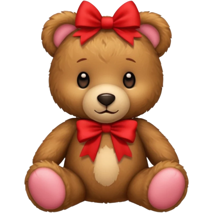 Teddy bear with bow emoji