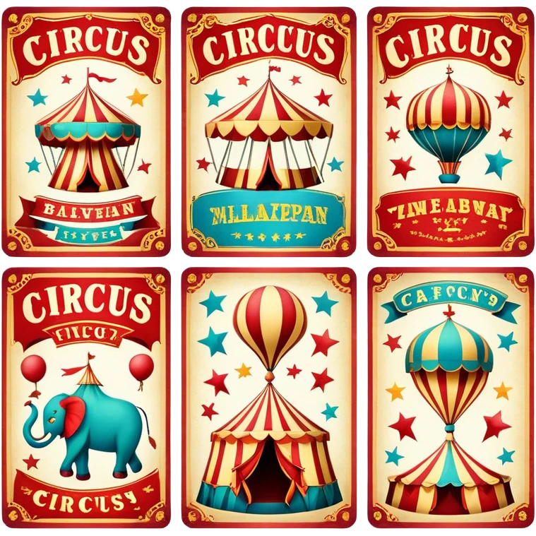 Vintage circus flyers emoji