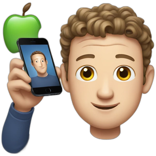 mark Zuckerberg holding an iphone emoji