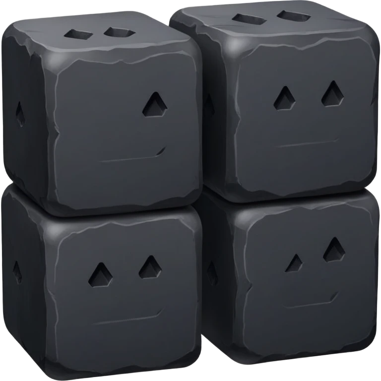 3 cubes of charcoal emoji