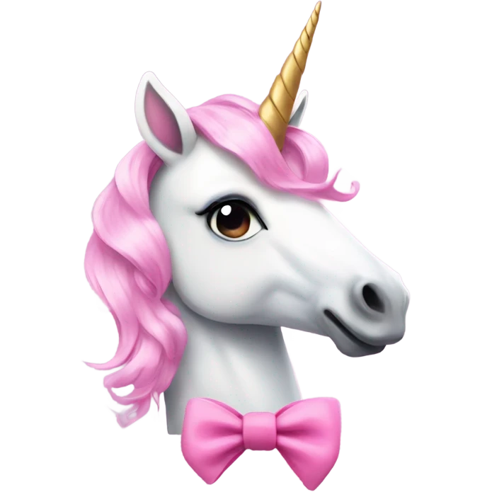 unicorn with pink bow emoji