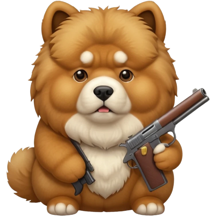 chow chow holding a gun emoji