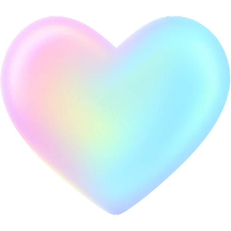 heart with a soft iridescent glow emoji