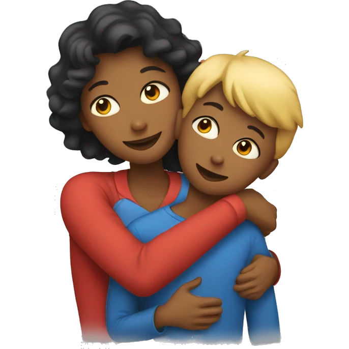A mom huggings with boy emoji