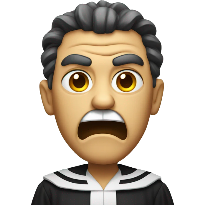 An angry looking judge emoji