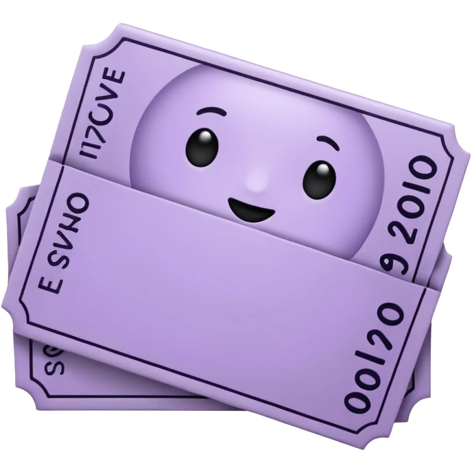 Pale Purple colored 1 Signed ticket  emoji