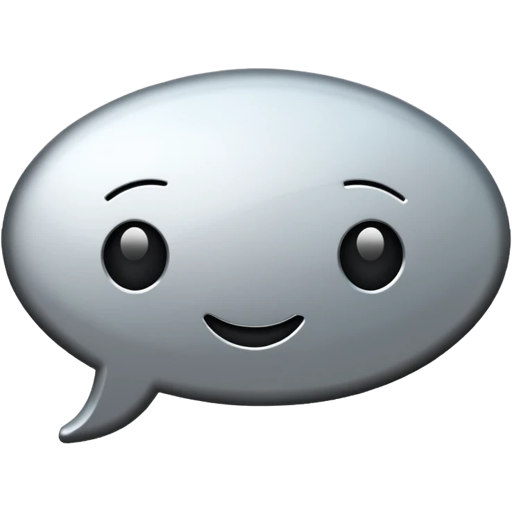  chat burbulas juodai baltas su mettalic efektu emoji