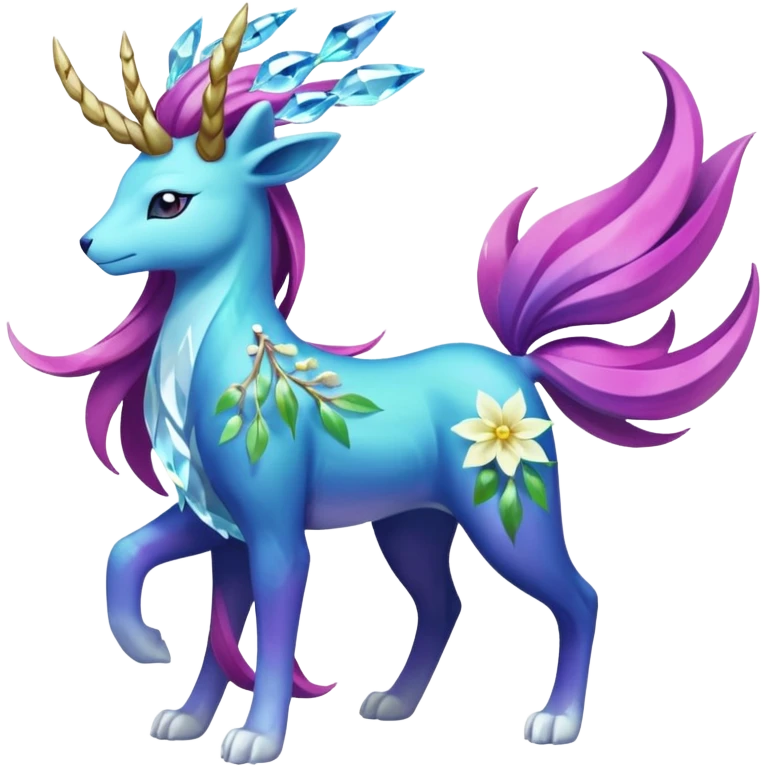 Suicune-Aurorus-Amaura-Meganium-fusion (full body) emoji