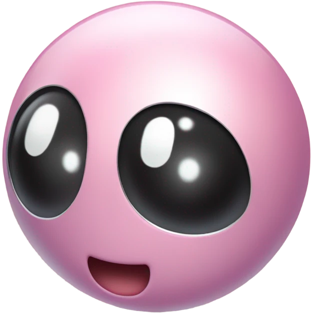 Metal cute black eyes Kirby ball driving on 4 car wheels emoji