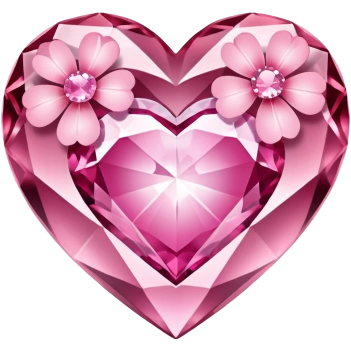 heart with sakura and a pink crystal emoji