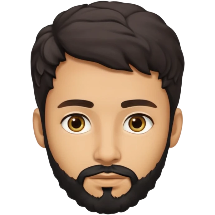 young lightskin Pakistani man with black beard wavy short hair and almond shaped brown eyes and thick eyebrows emoji
