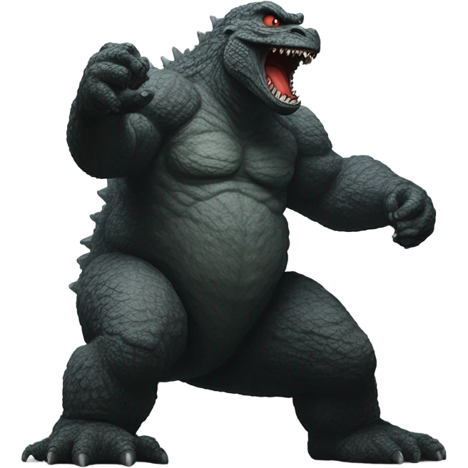 Godzilla fighting Bigfoot  emoji