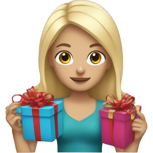 blonde girl with gifts  emoji
