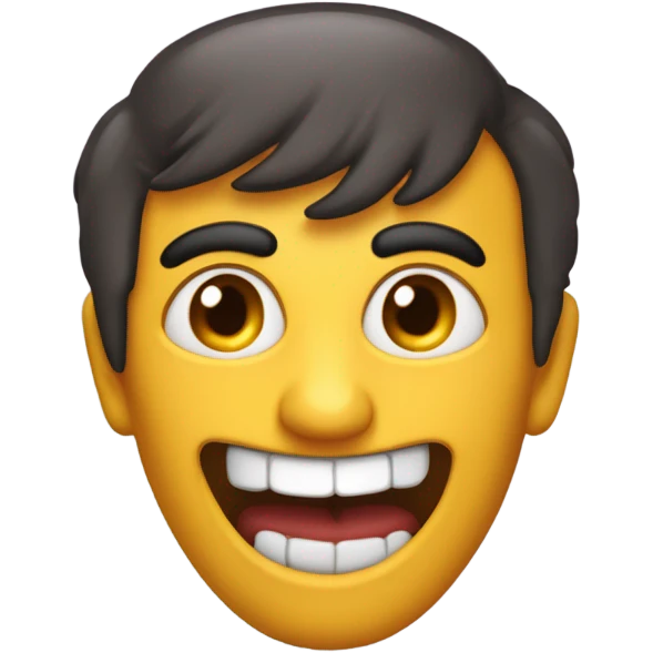 Crea un umano con corna di diavolo e sorriso inquietante  emoji