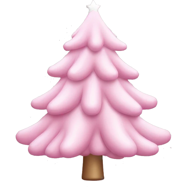 pastel pink christmas tree emoji