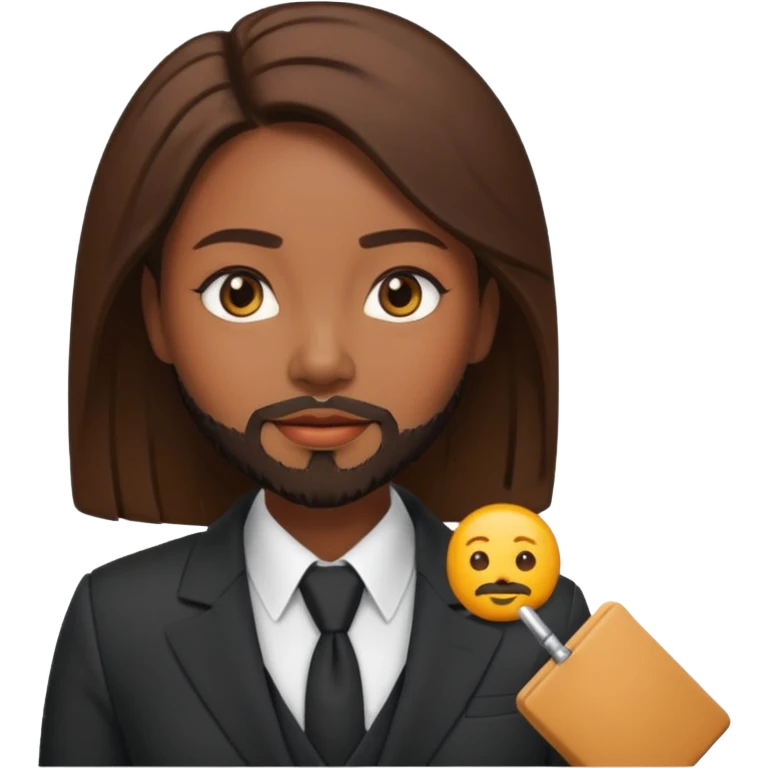 bearded black woman in a suit emoji