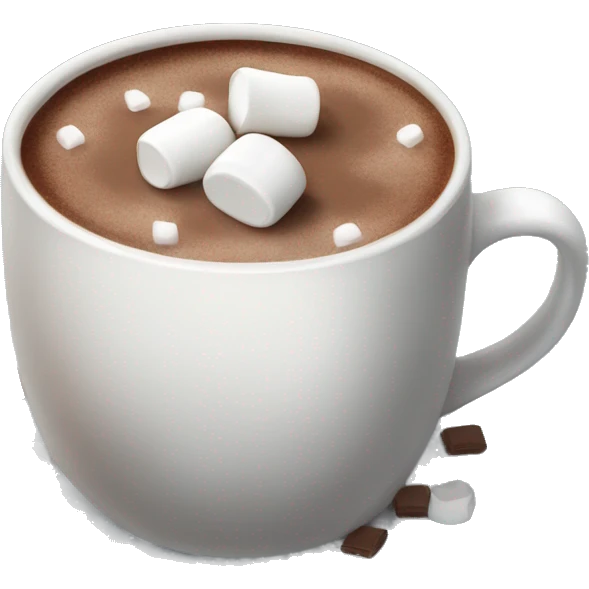 hot chocolate with marshmallows no face emoji