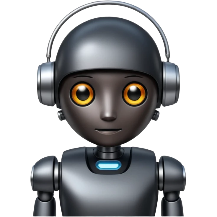 chinese robot, black
 emoji