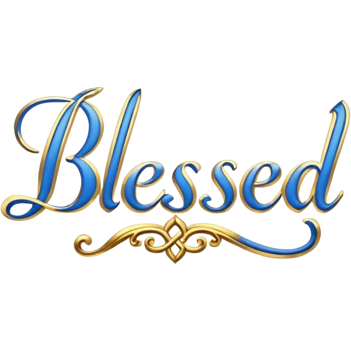 blue word "blessed" emoji