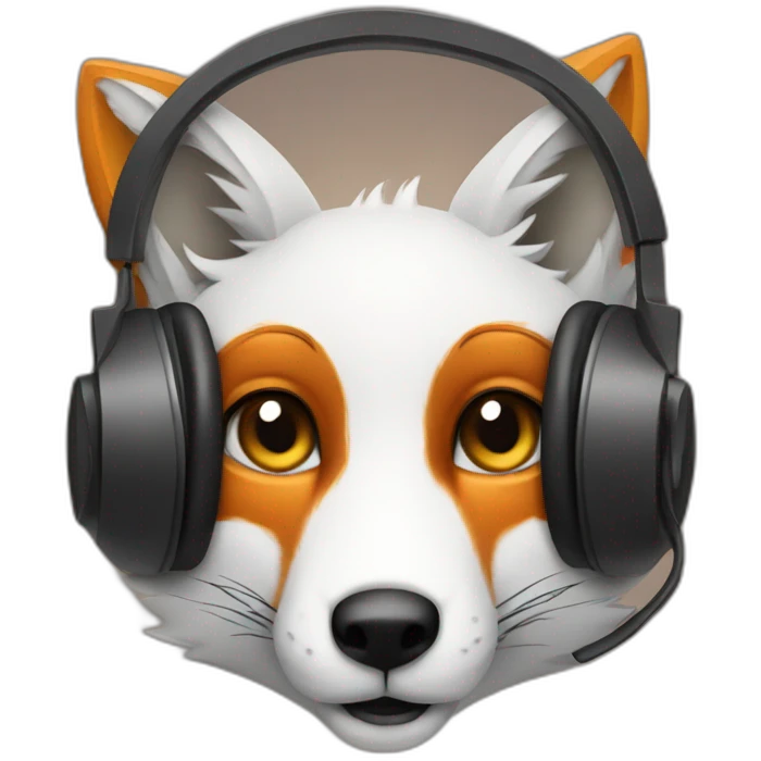 Music listening fox emoji