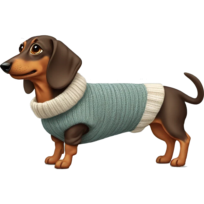 Weiner Dog in sweater emoji