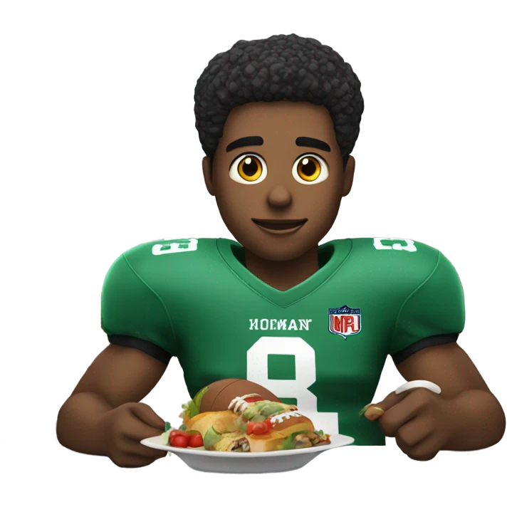 A football player eating emoji