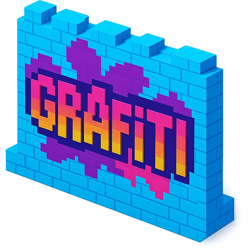 graffiti wall emoji