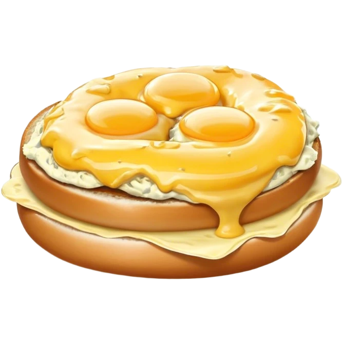 Scrambled egg on a bagel emoji