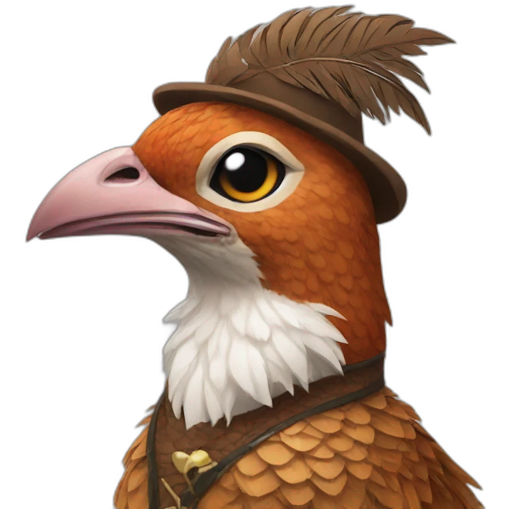 pheasant wearing cat costume emoji