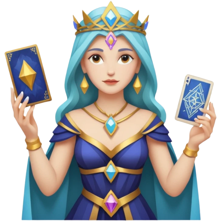 fantasy magic tarot card low poly goddess emoji