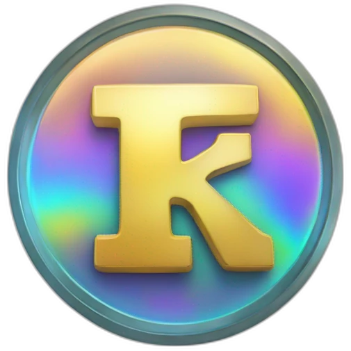 holographic-coin-with-k-symbol emoji