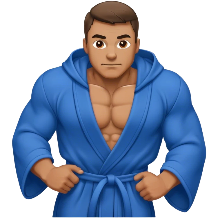 Hairy muscular man blue robe  emoji
