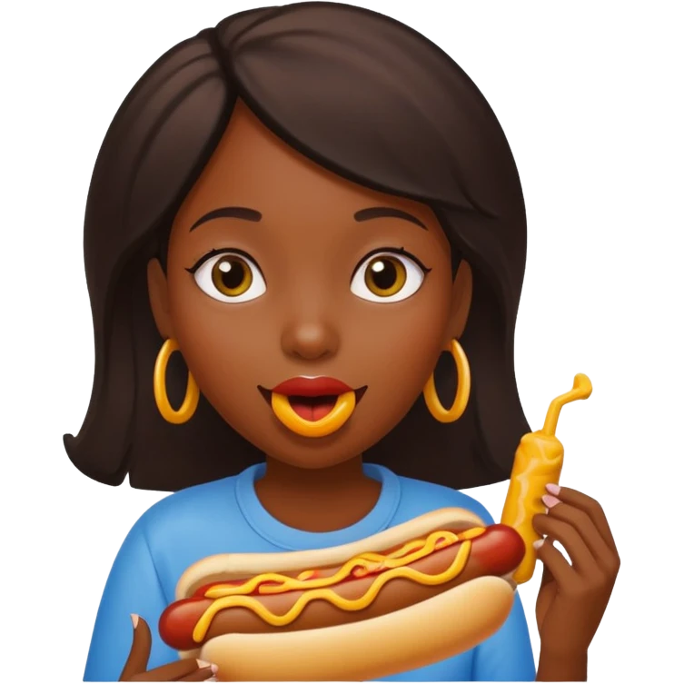 hotdog eating black girl emoji