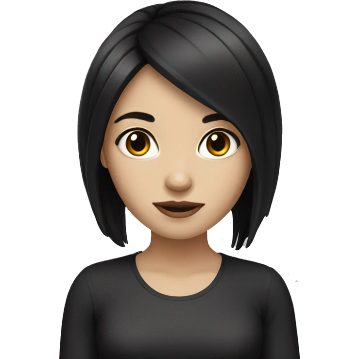 girl with black hair and white skin emoji
