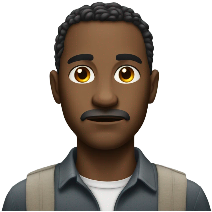 realistic portrait of a man serious emoji