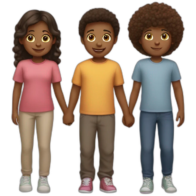 Four kids holding hands emoji