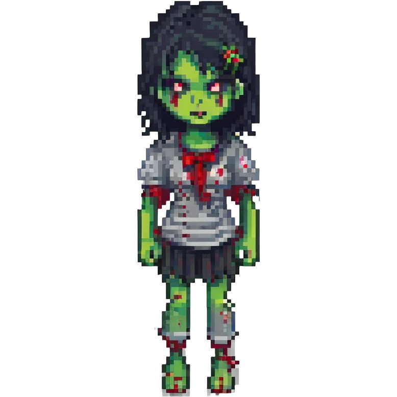 zombie girl with black hair emoji