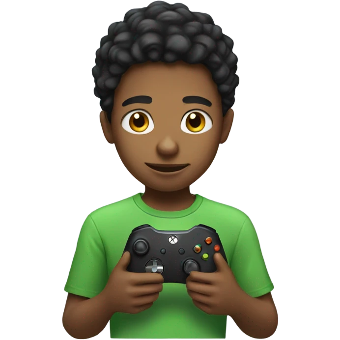 Boy playing Xbox emoji