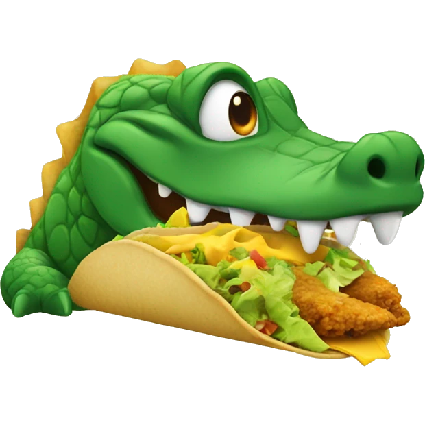 Alligator eating a taco emoji