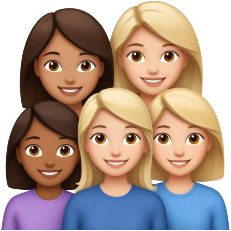 Three girl friends emoji
