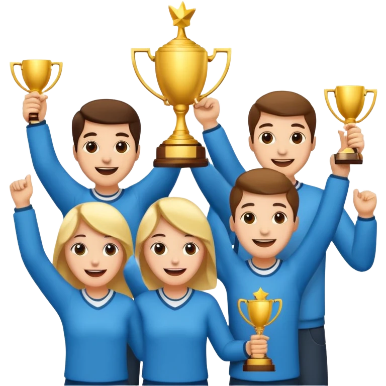 team celebrating with trophy emoji