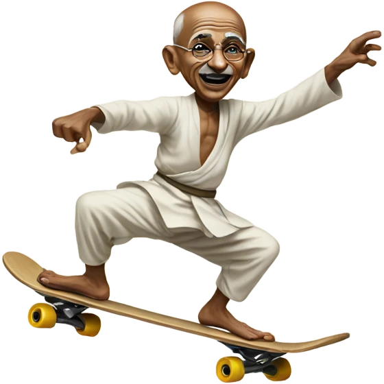 Ghandi doing a kickflip  emoji