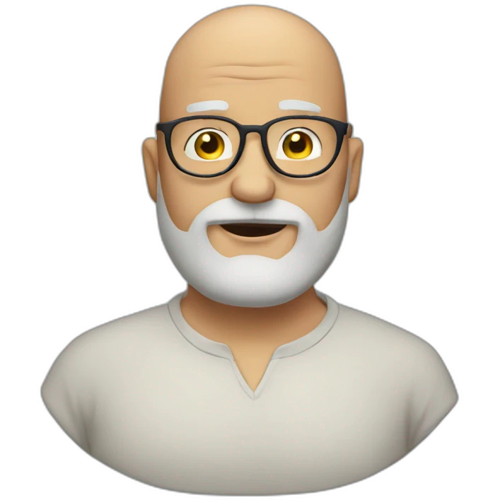 Old fat man glasses bald beard emoji