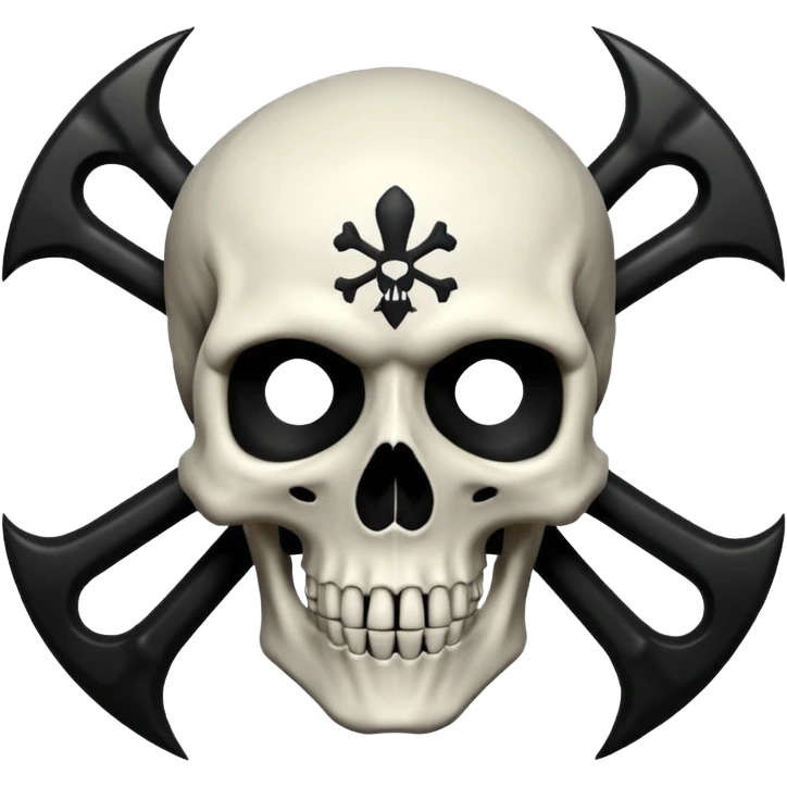 Wiz 101 casting sigil black and white death skull   inspired school emoji