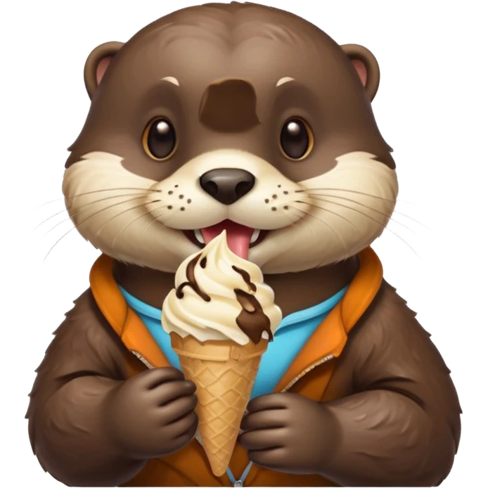 otter eating icecream emoji